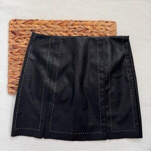 Altar’d State Faux Leather Stitched Mini Skirt